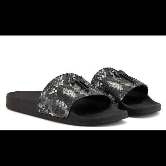 giuseppe zanotti BNIB Grey Python leather slide - Picture 3 of 5